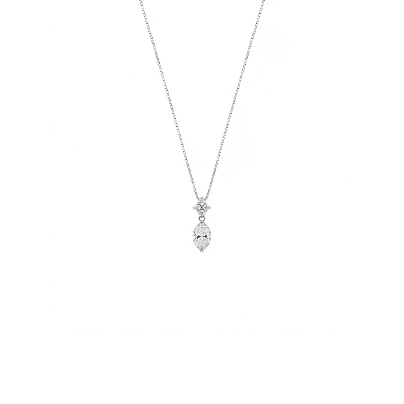 2.58ct Diamond Platinum Pendant Chain Necklace