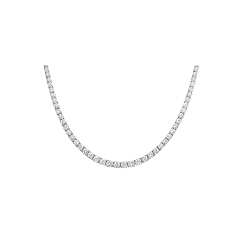 20.81ct Diamond 18K Gold Classic Tennis Necklace