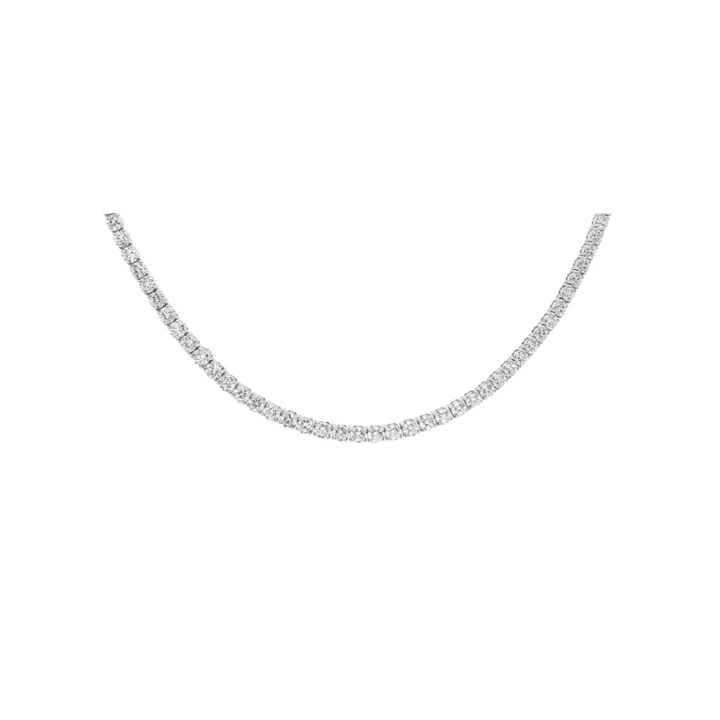 28.91ct Diamond 18K Gold Classic Tennis Necklace
