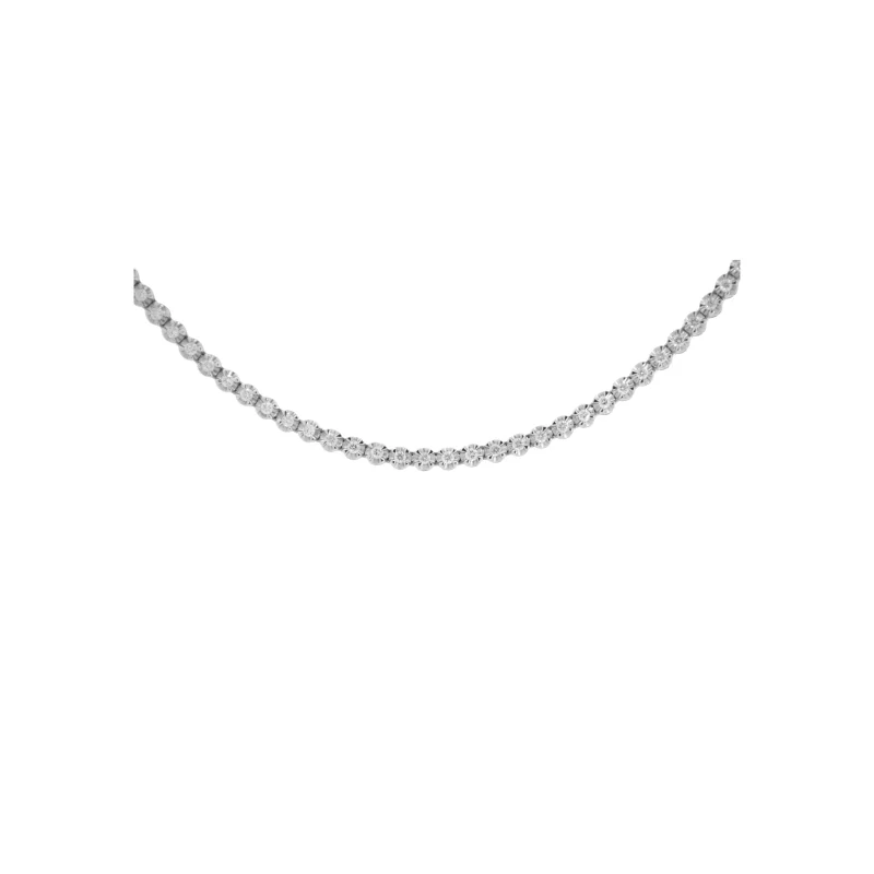 4.21ct Diamond 18K Gold Long Tennis Necklace