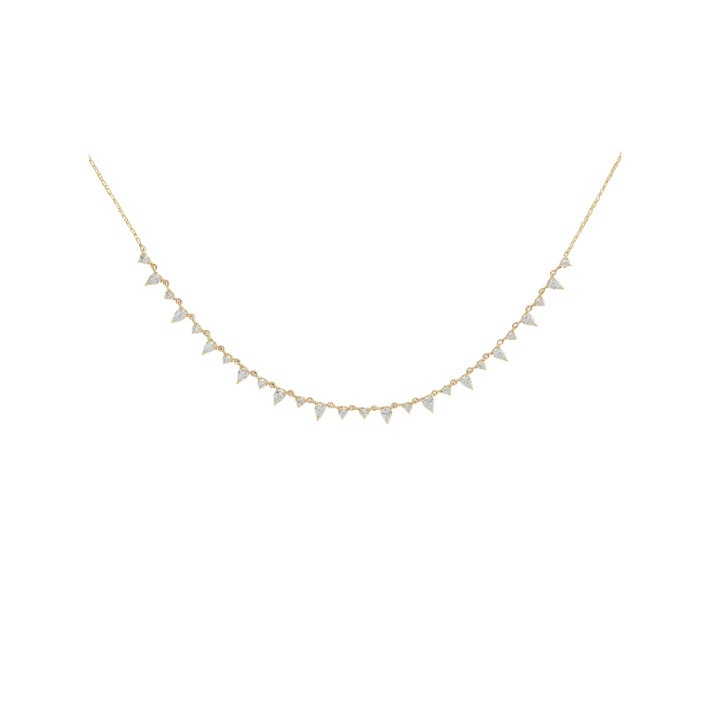 0.42ct Diamond 18K Gold Dainty Half Necklace