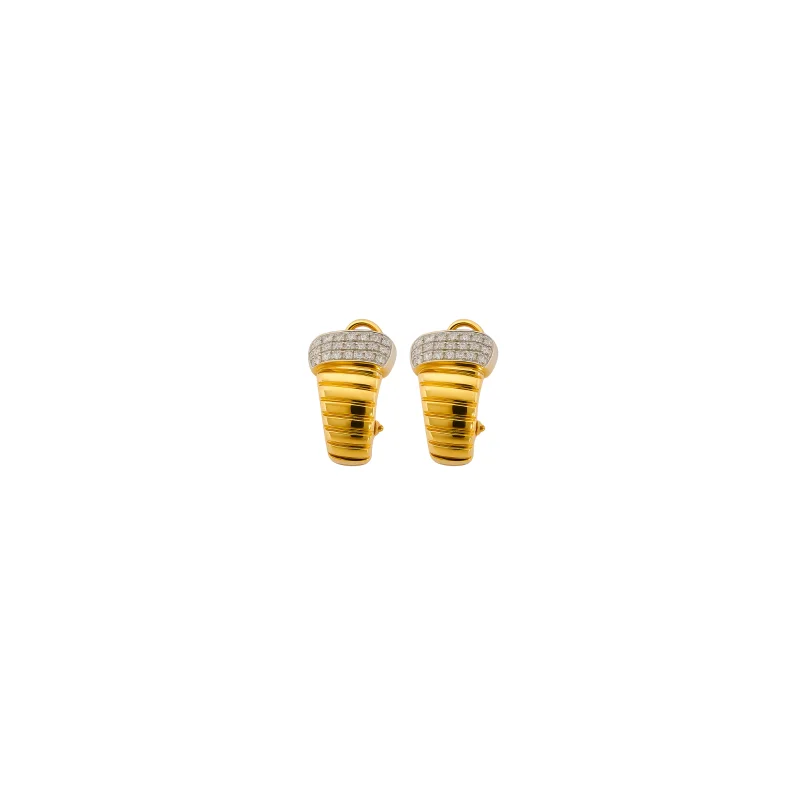 0.53ct Diamond 18K Italian Gold Hoop Earrings