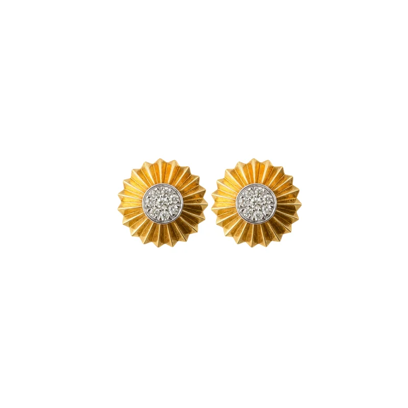 0.62ct Diamond 14K Gold Sun Earrings