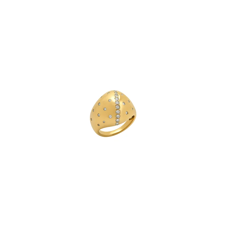 0.96ct Diamond 14K Gold Dome Ring