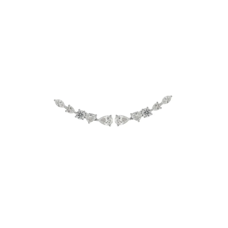 1.23ct Diamond 18K Gold Multi Shape Climber Earrings