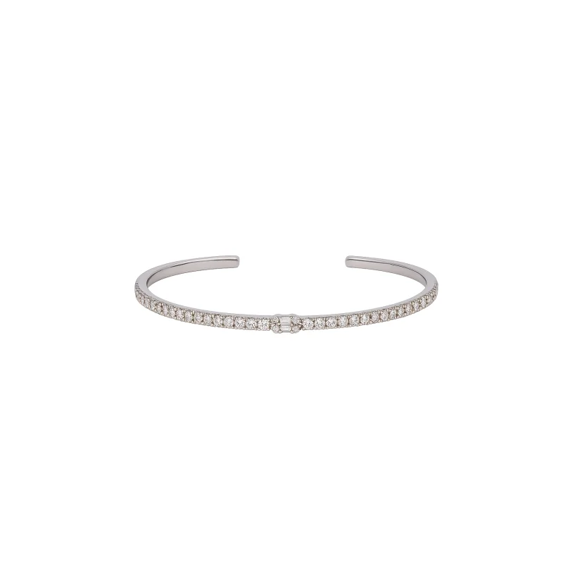 1.30ct Diamond 18K Gold Cuff Bracelet