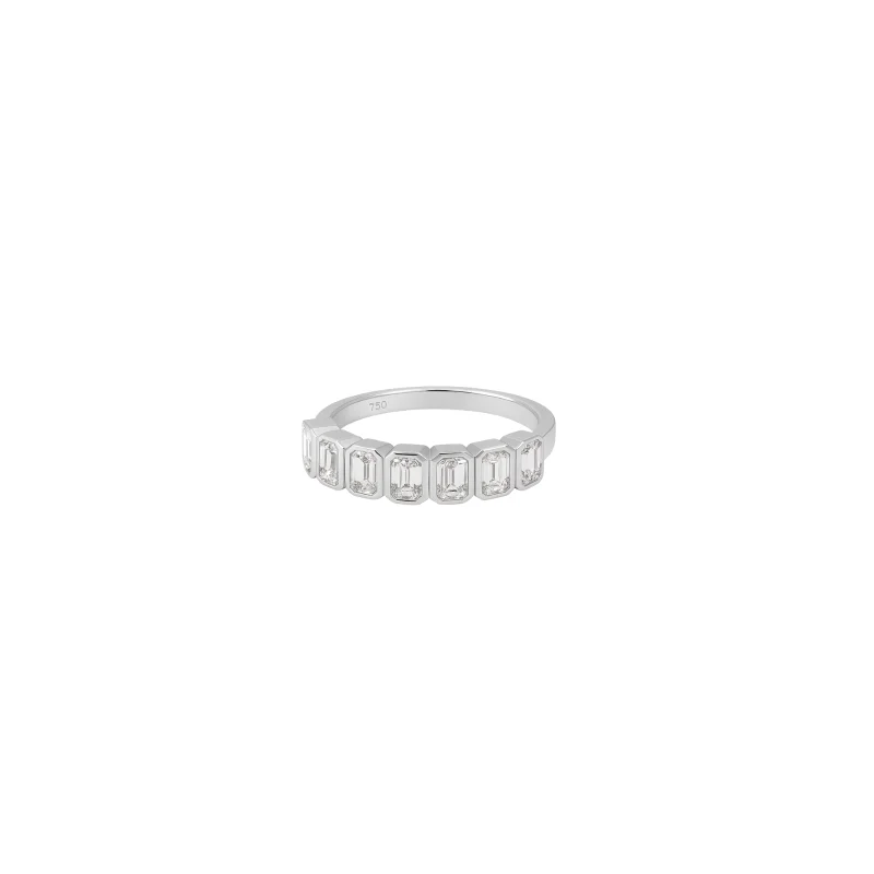 1.80ct Diamond 18K Gold Emerald Cut Half Eternity Ring