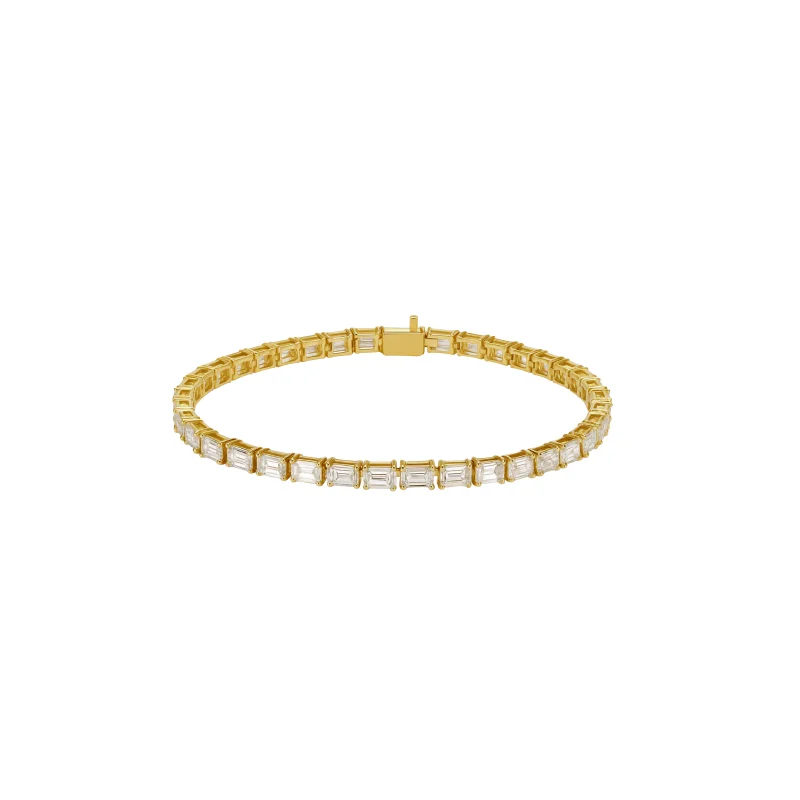 7.00ct Diamond 18K Gold Emerald Cut Tennis Bracelet