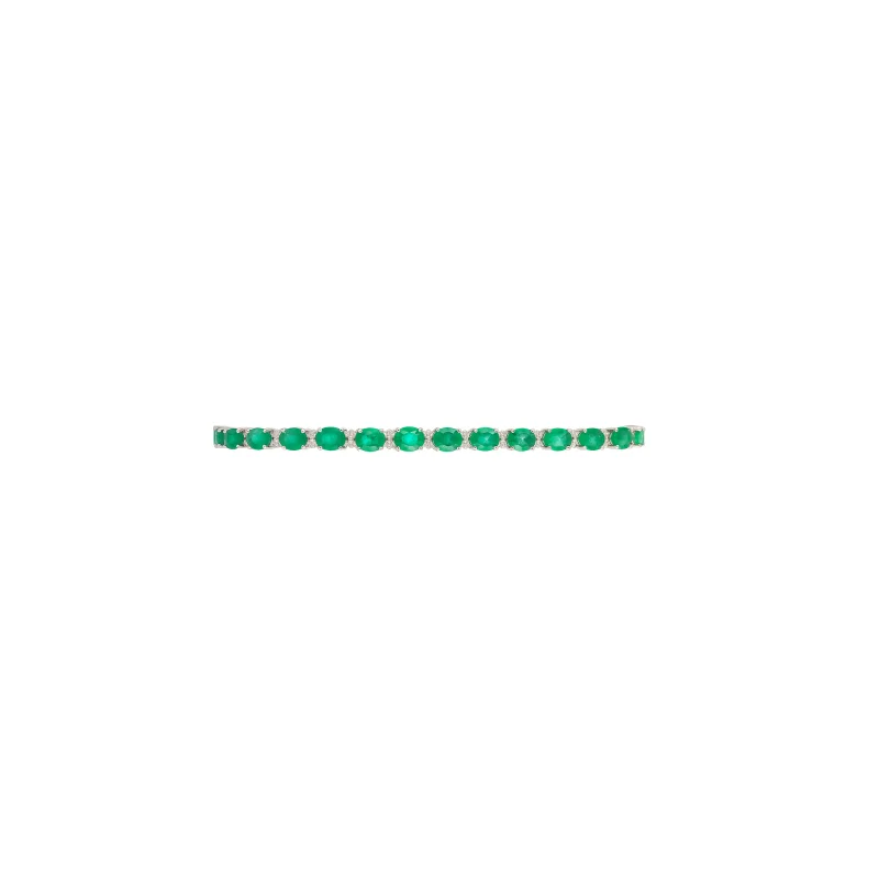 8.45ct Emerald Diamond 18K Gold Tennis Bracelet