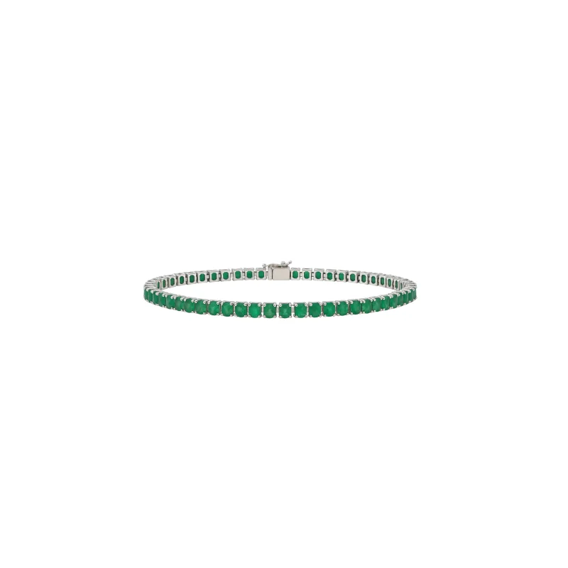 9.41ct Emerald 18K Gold Tennis Bracelet