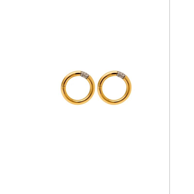 0.23ct Diamond 14K Italian Gold Open Circle Earrings