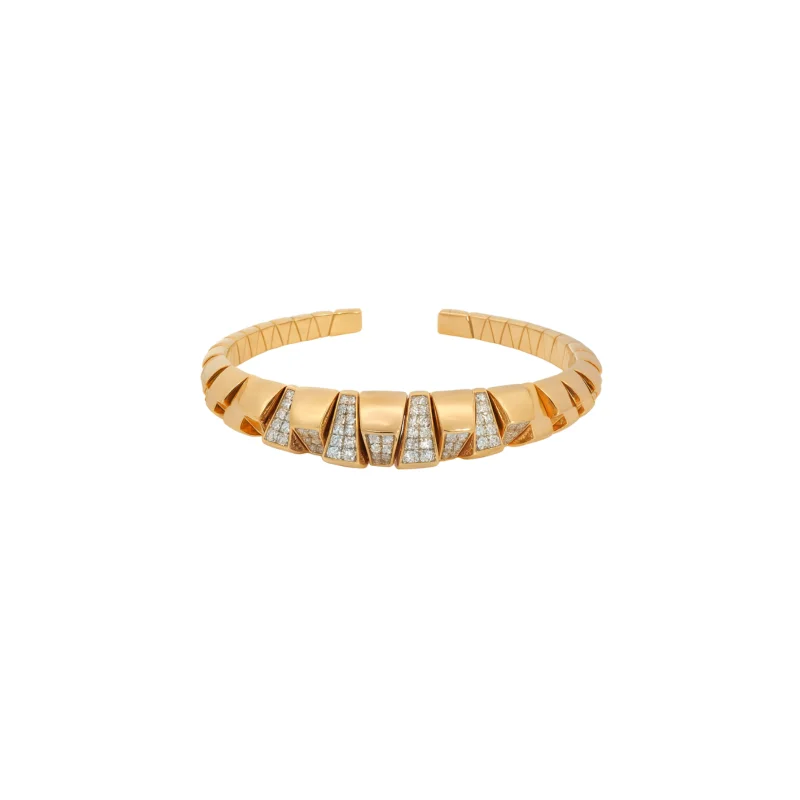 0.62ct Diamond 18K Gold Statement Cuff Bracelet