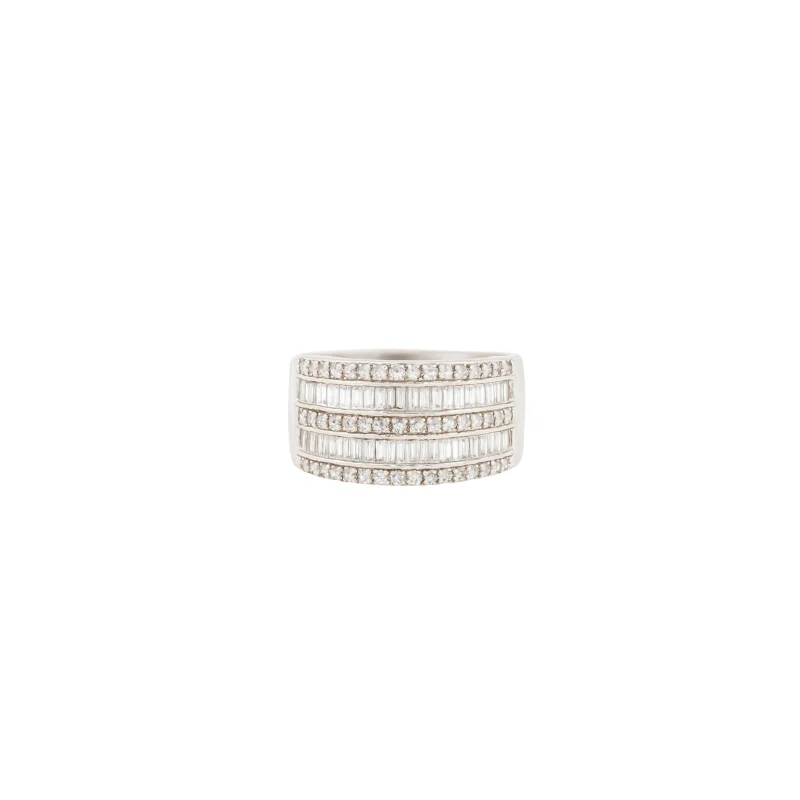 1.00ct Diamond 14K Gold Multi Row Ring