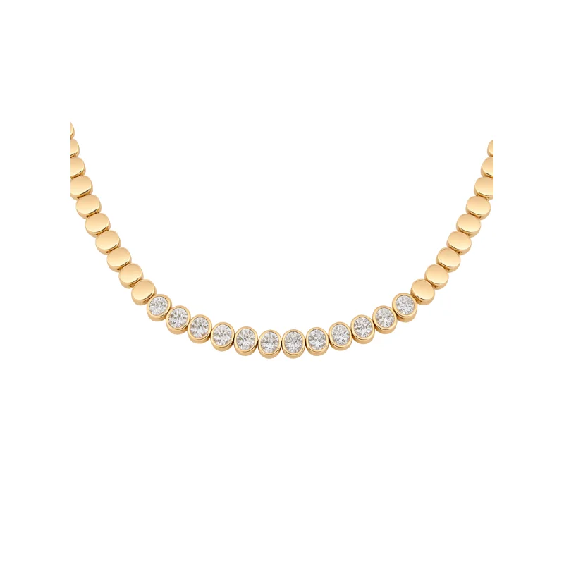 1.80ct Diamond 14K Gold Quarter Illusion Tennis Necklace