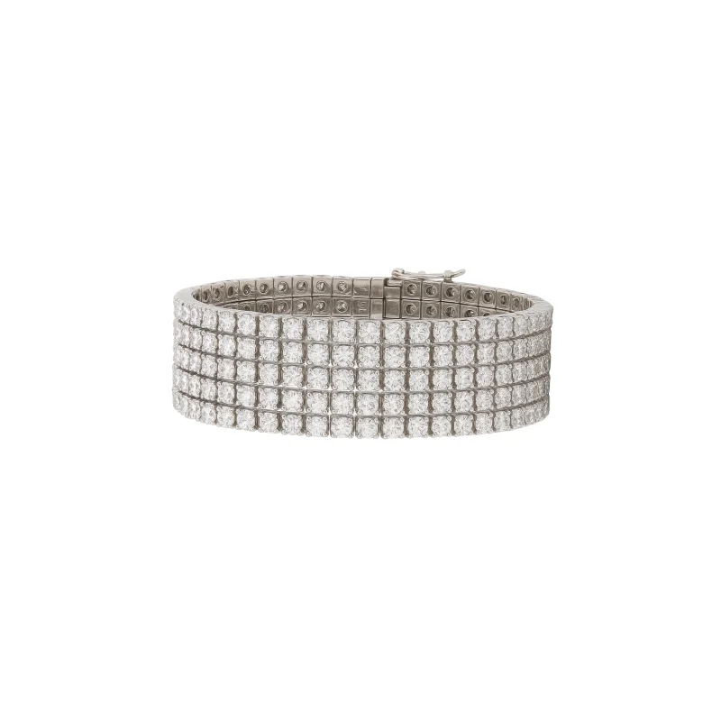 10.40ct Diamond 18K Gold Five Row Tennis Bracelet