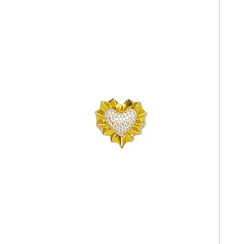 Starburst Heart 14K Gold Ring