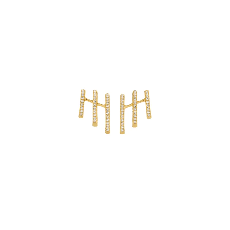 0.24ct Diamond 14K Gold Multi Hoop Earrings