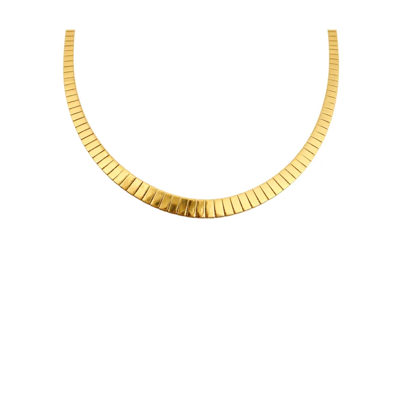 14K Gold Rectangle Link Necklace