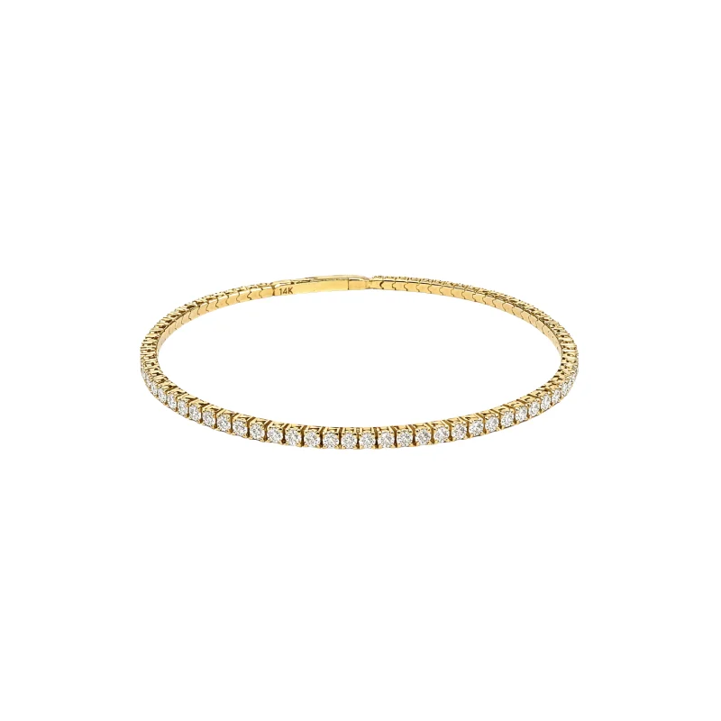 2.06ct Diamond 14K Gold Flexible Tennis Bracelet