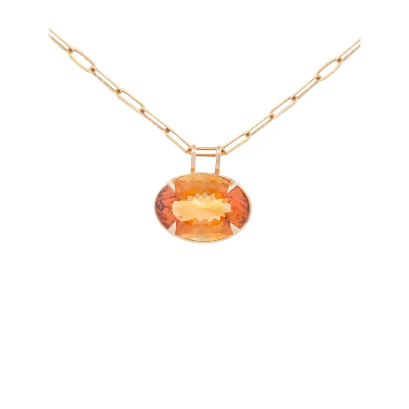 33.42ct Citrine 18K Gold Statement Pendant