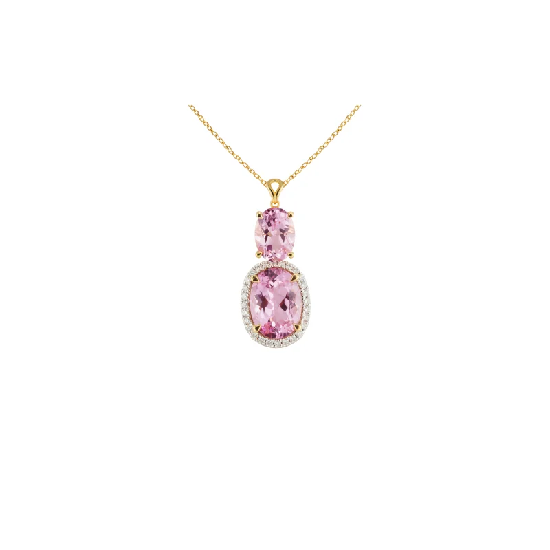 4.71cts Diamond Tourmaline 18K Gold Pendant