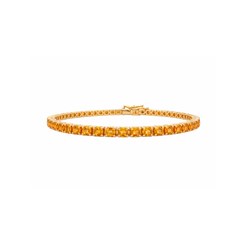 5.65cts Citrine 18K Gold Tennis Bracelet