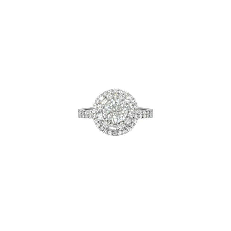 1.34ct Diamond 14K Gold Cluster Ring