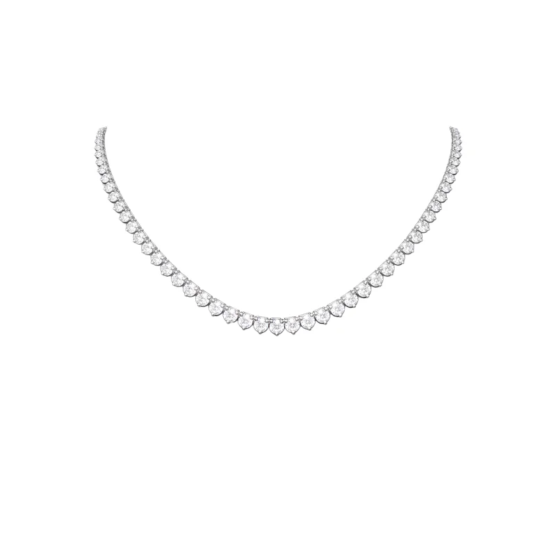 10.70ct Diamond 18K Gold Jenny Tennis Necklace
