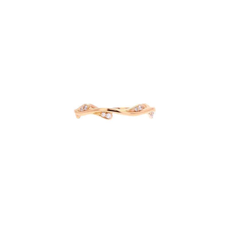 0.10ct Diamond 14K Gold Dainty Branch Ring