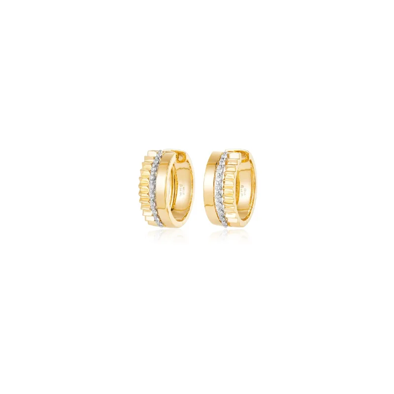 0.26ct Diamond 14K Gold Hoop Earrings