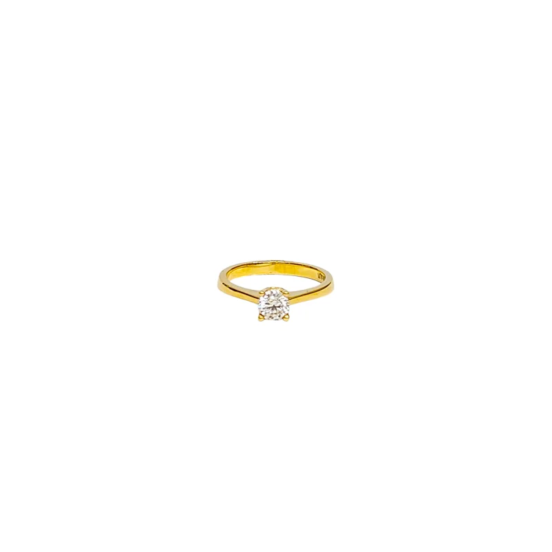 0.51ct Diamond 18K Gold Solitaire Ring