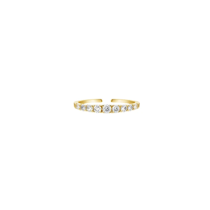 0.56ct Diamond 18K Gold Half Graduated Ring