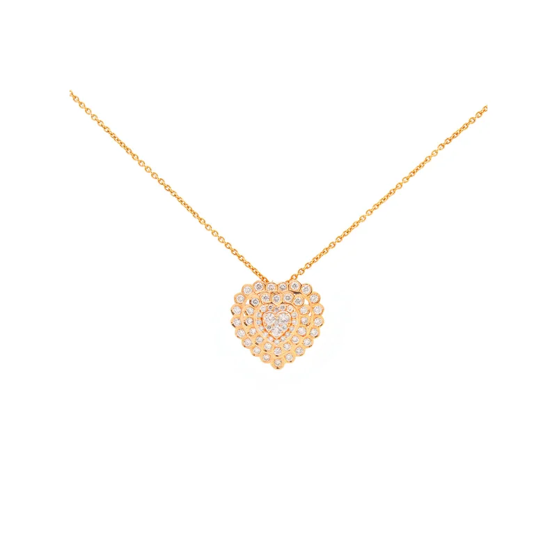 0.69ct Diamond 14K Gold Heart Pendant Necklace
