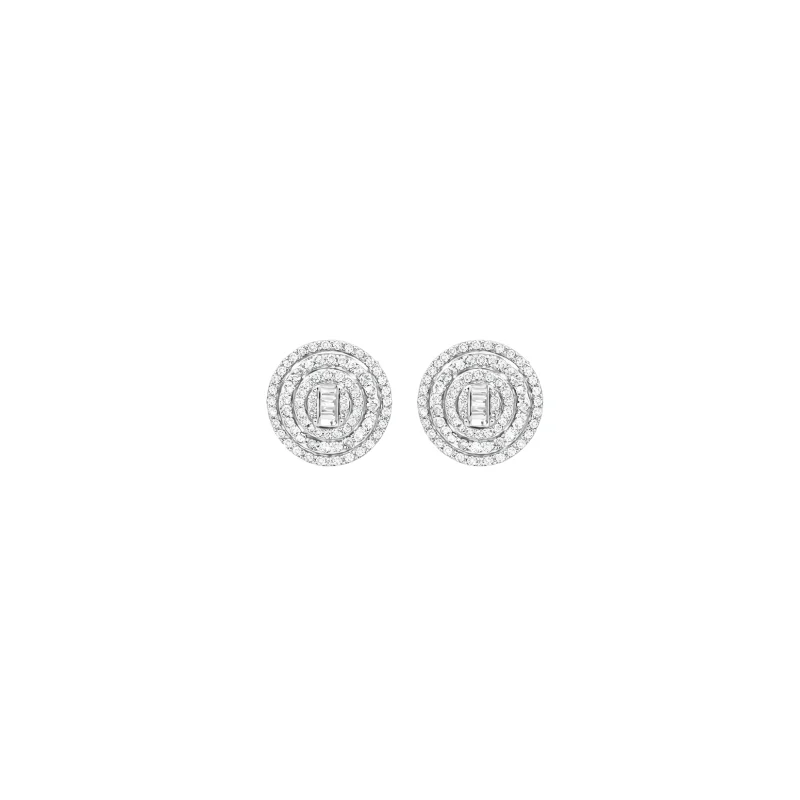 1.00ct Diamond 14K Gold Cluster Earrings