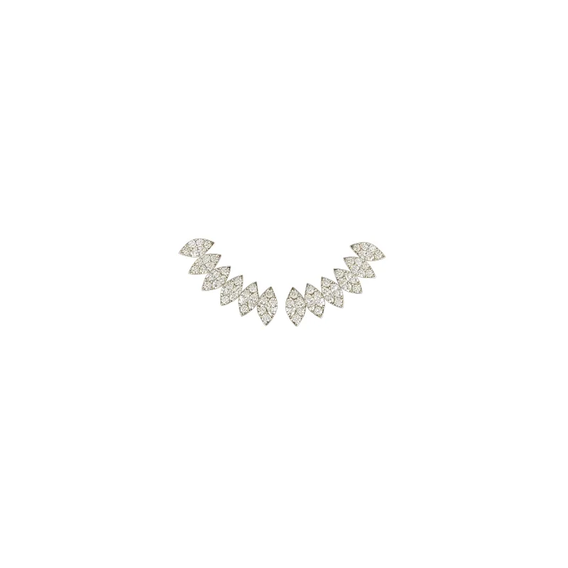 1.16ct Diamond 18K Gold Ear Climb Earrings White Gold