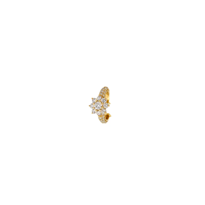 0.50ct Diamond 18K Gold Dainty Flower Ear Cuff