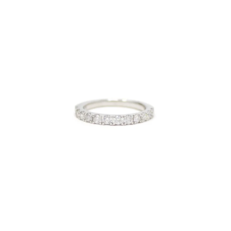0.74ct Diamond 14K Gold Half Eternity Band Ring