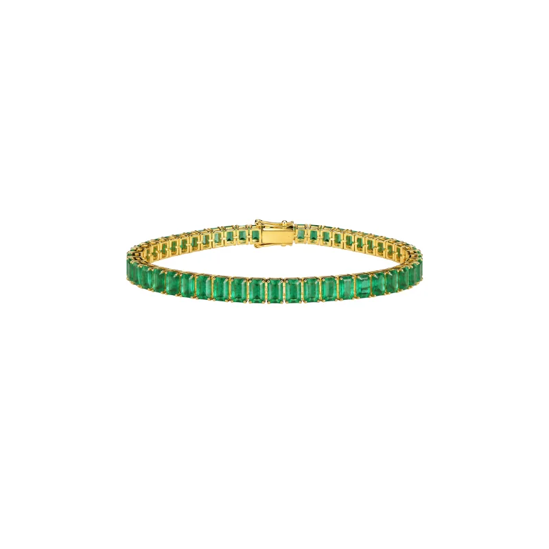14.55ct Emerald 18K Gold Tennis Bracelet
