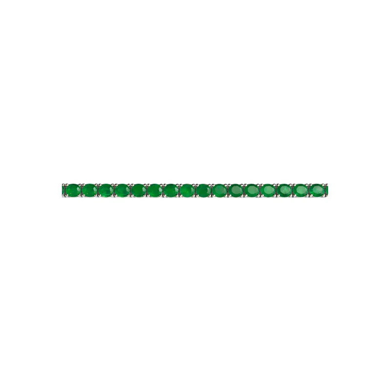 15.32ct Emerald 14K Gold Round Tennis Bracelet