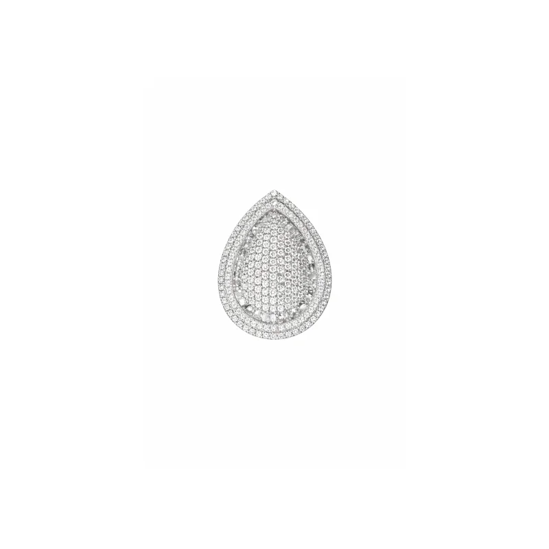2.23ct Diamond 18K Gold Pear Bezel Pendant