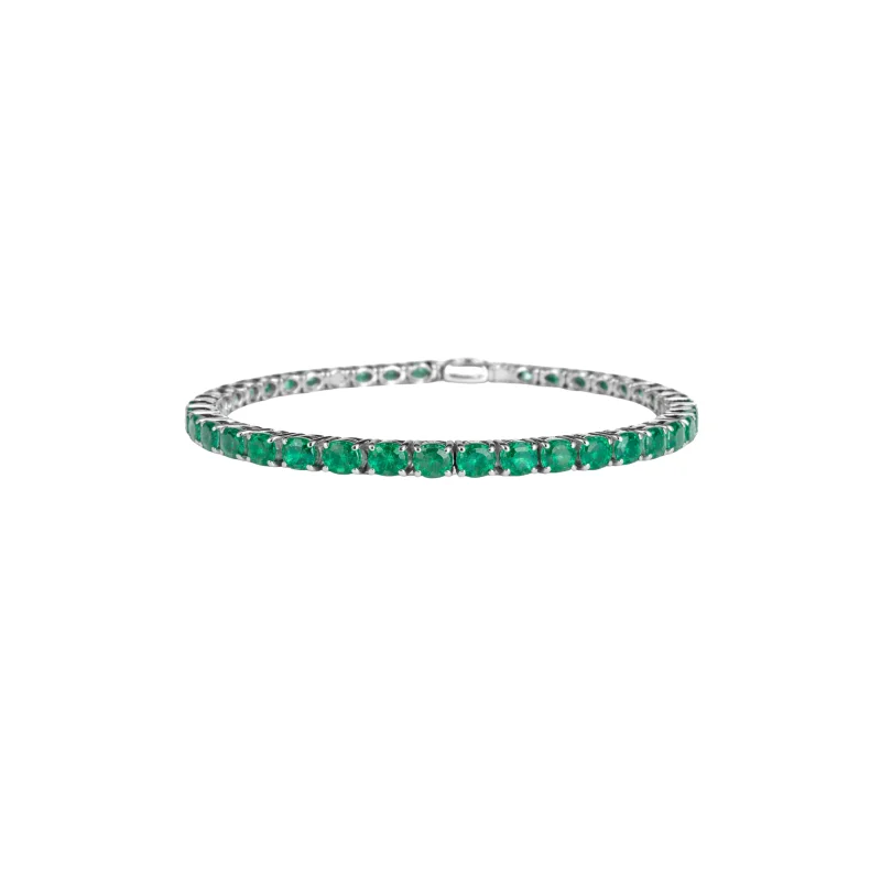8.50ct Emerald 18K Gold Tennis Bracelet