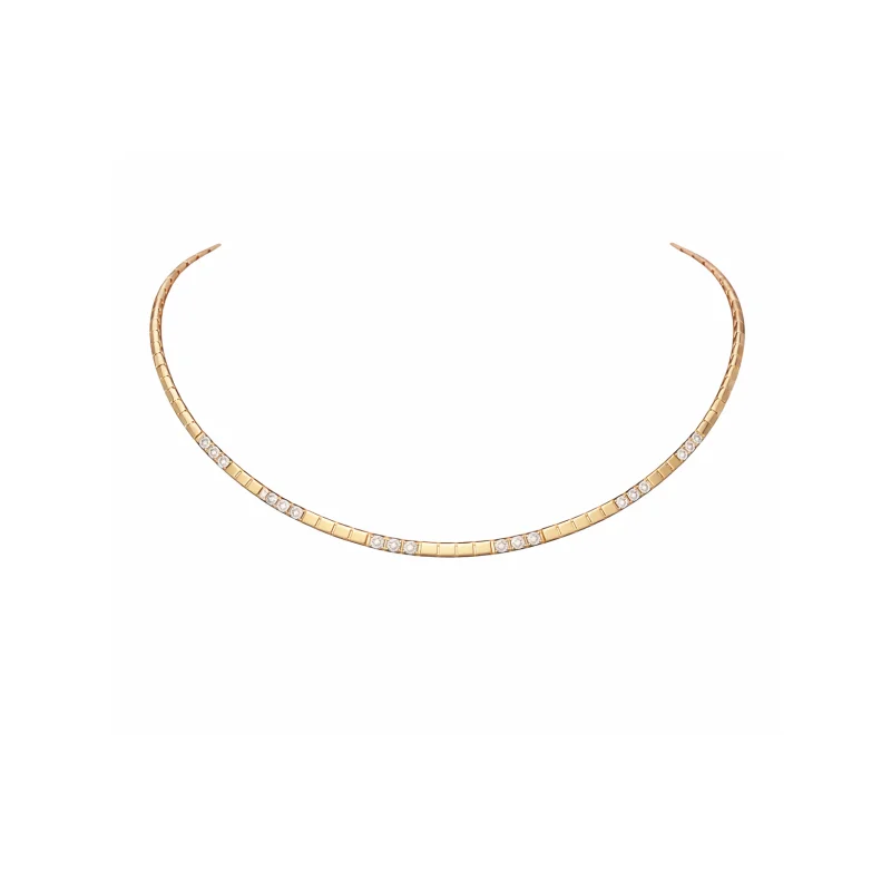 0.70ct Diamond 14K Gold Stationed Choker Necklace
