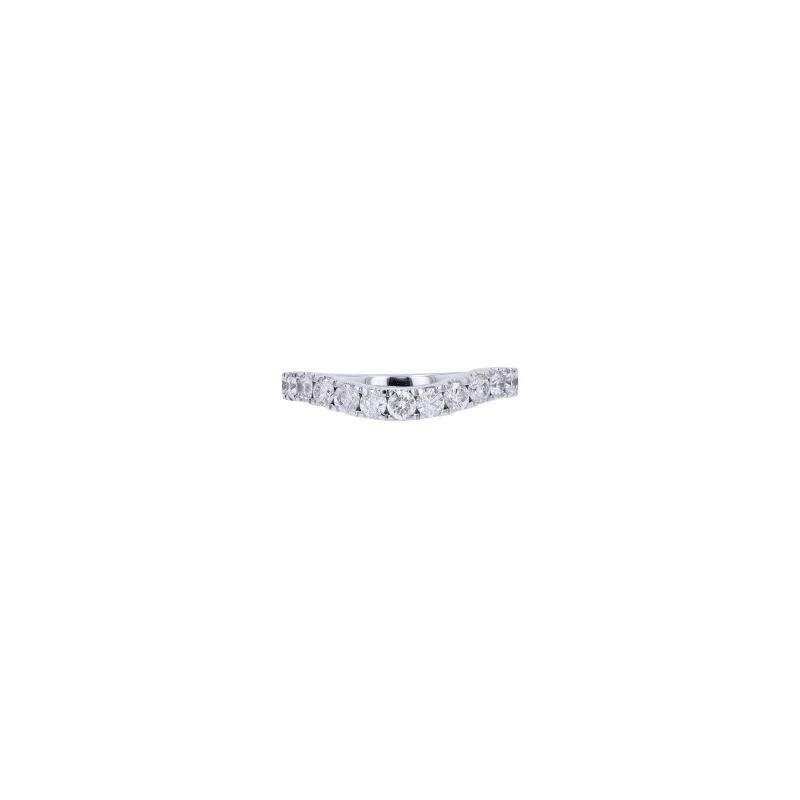 1.00ct Diamond 14K Gold Wave Half Eternity Ring