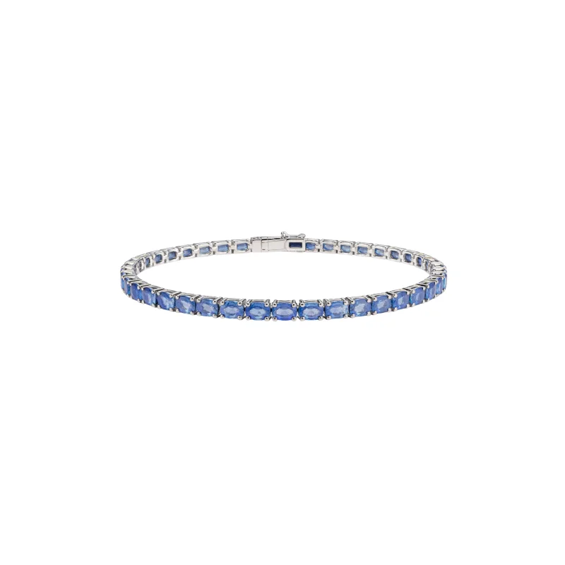 9.45ct Sapphire 18K Gold Tennis Bracelet