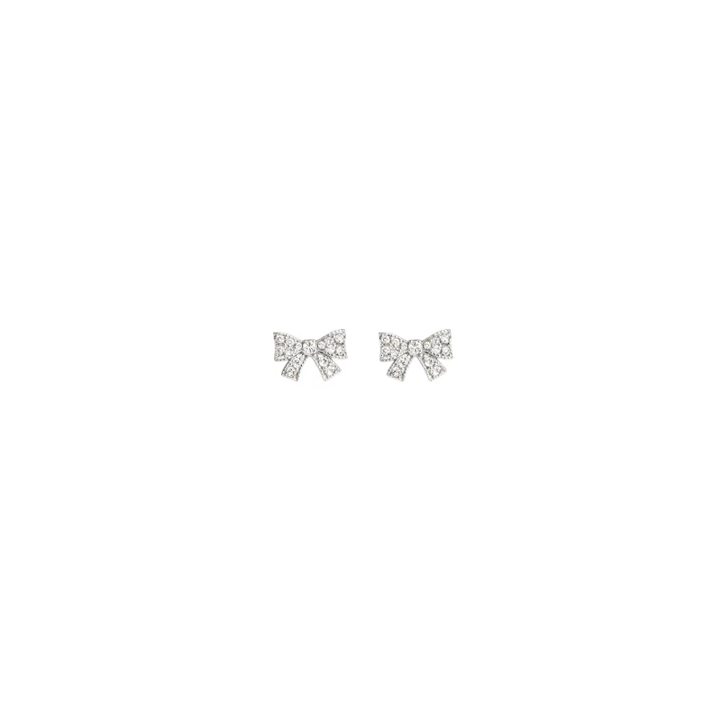 0.40ct Diamond 18K Gold Bow Stud Earrings