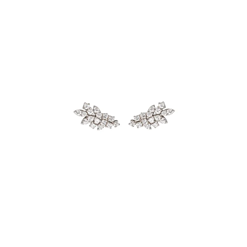 1.00ct Diamond 14K Gold Leaf Climber Earrings
