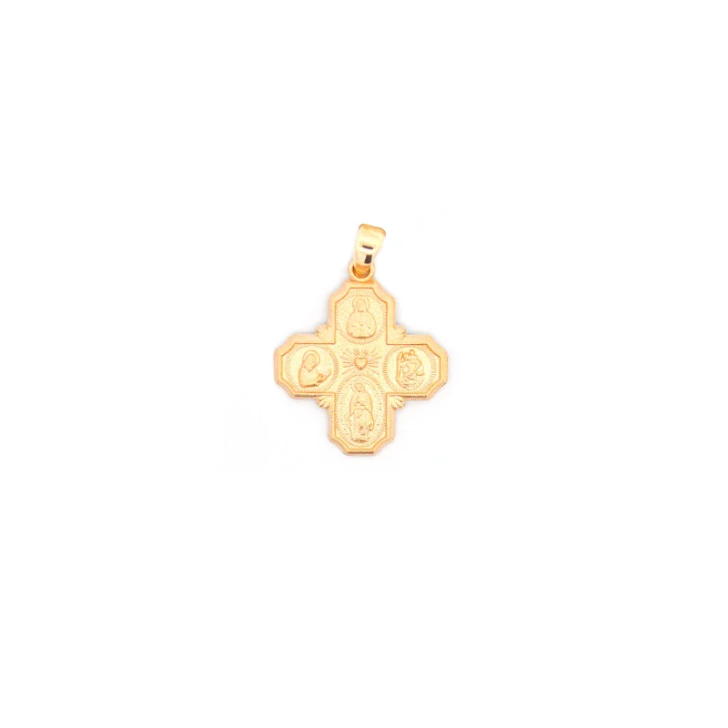 14K Gold Chunky Cross Pendant