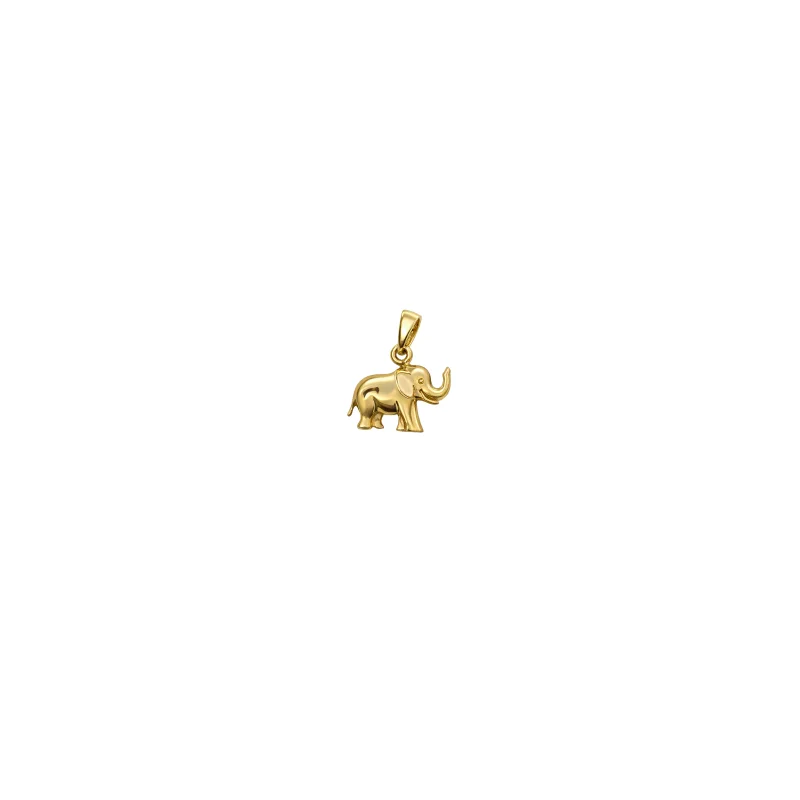 14K Gold Elephant Charm Pendant
