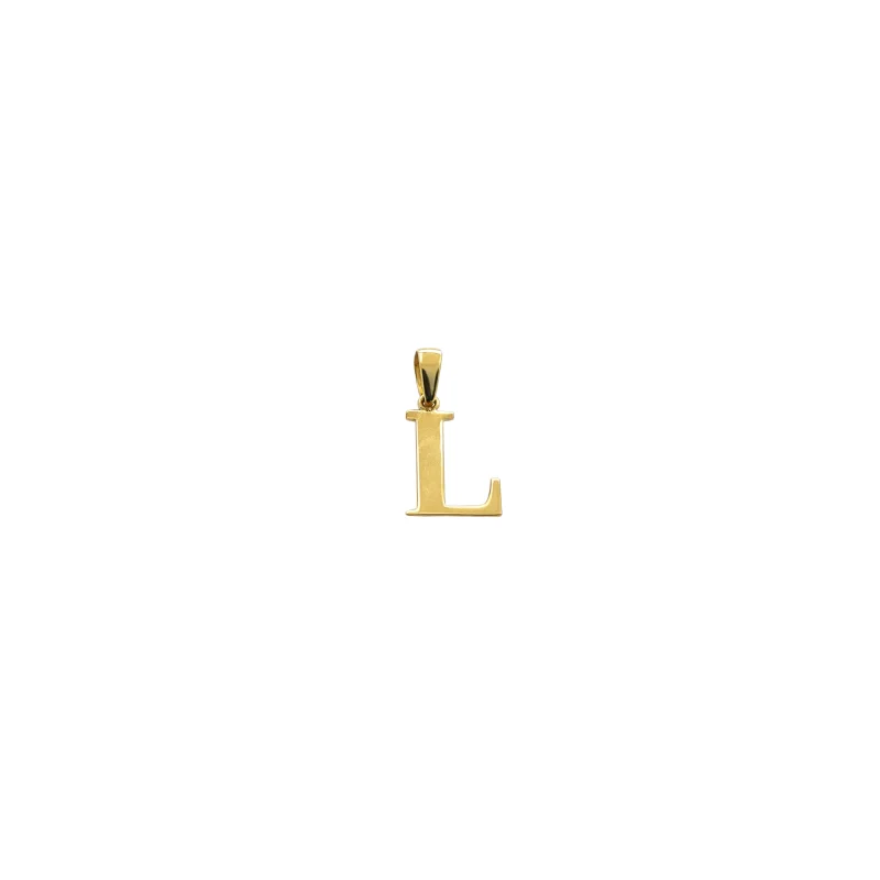 14K Gold Letter “L” Pendant
