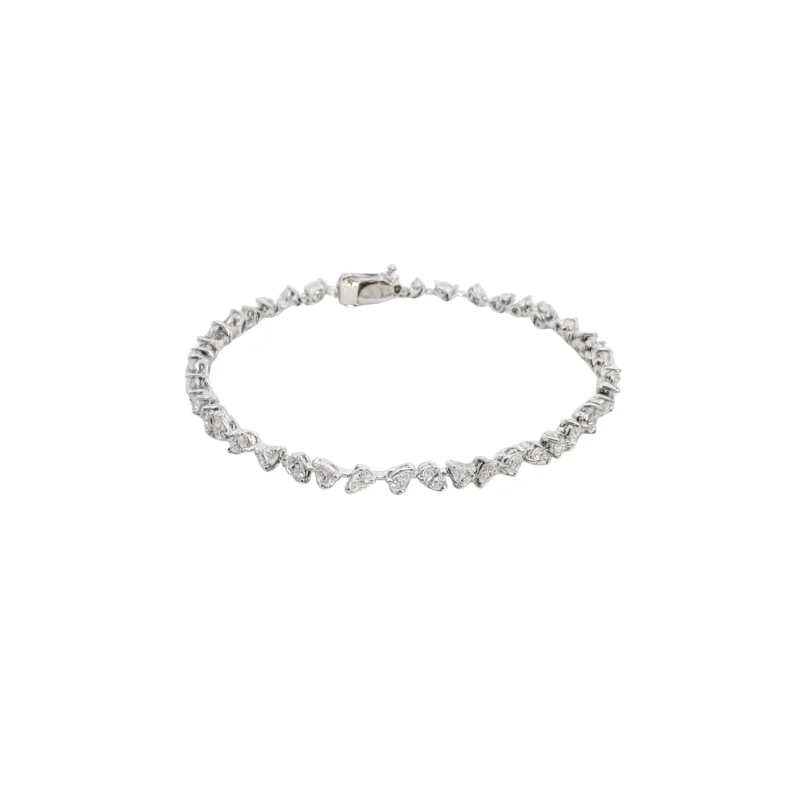 3.68ct Pear Diamond 18K Gold Tennis Bracelet